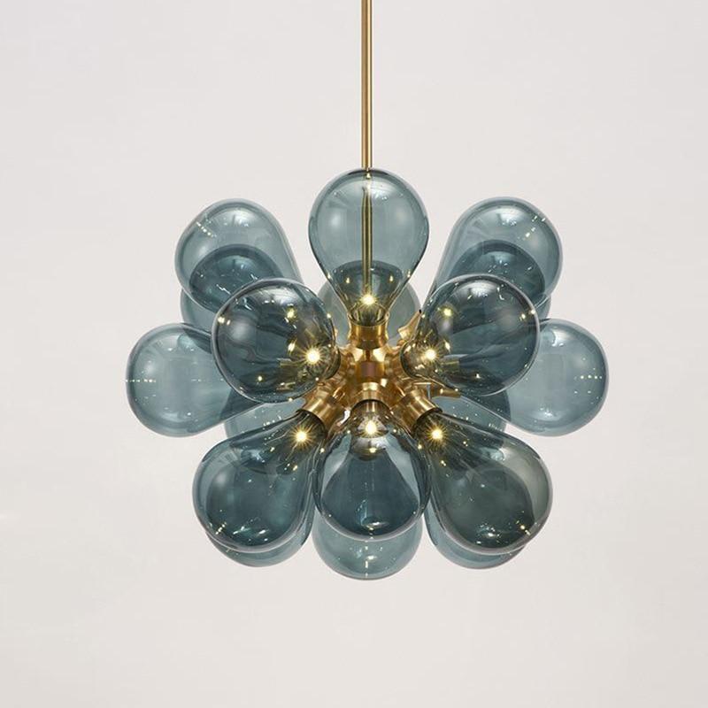 Valentina Diseño Bolas Vidrio Lámpara Colgante Azul/Blanca/Morada