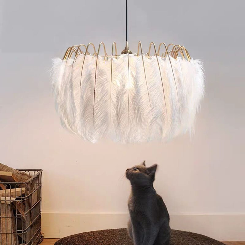 O'Moore Diseño Pluma LED Lámpara Colgante Negra/Blanca