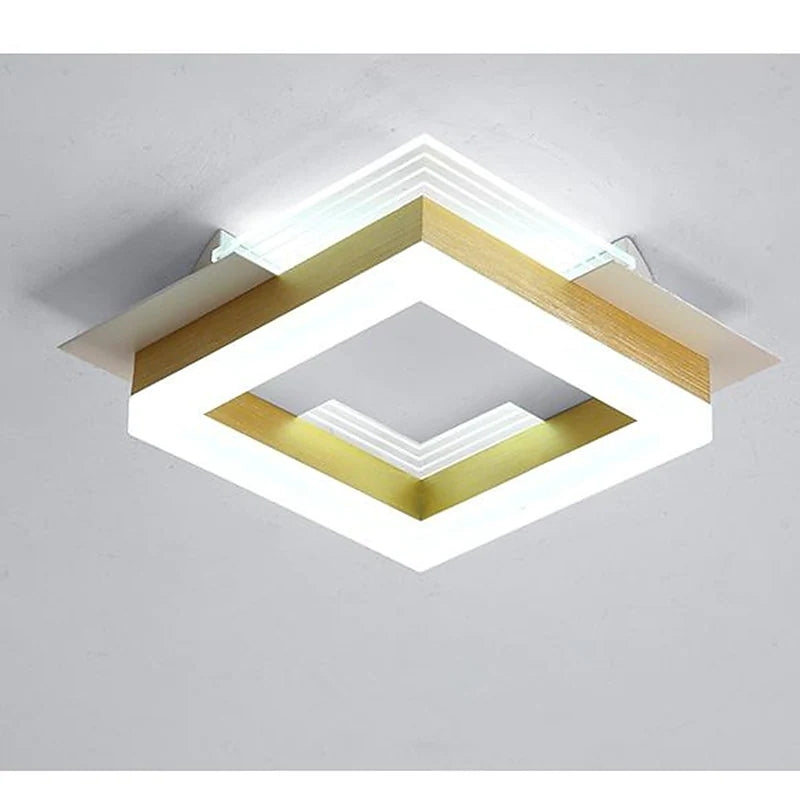 Amos Moderna Cuadrada/Redonda Metal LED Lámpara de Techo Dorada