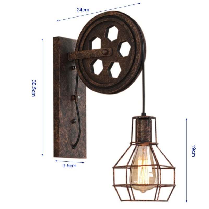 Alessio Vintage Industrial LED Aplique de Pared Bronce/Negra