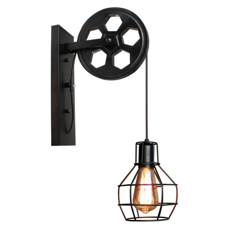 Alessio Vintage Industrial LED Aplique de Pared Bronce/Negra