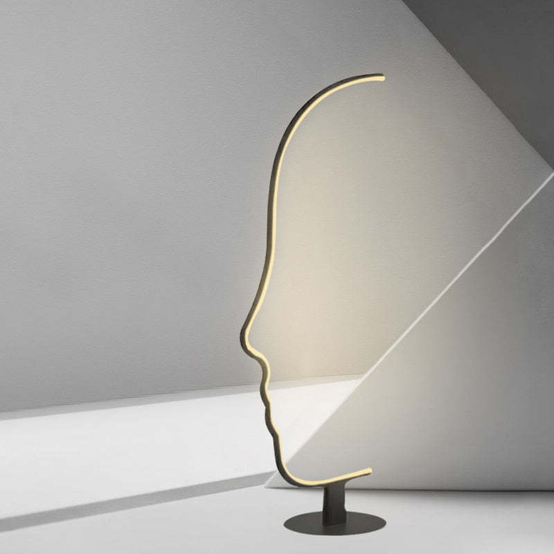 Edge Moderna Diseño Metal/Silicio LED Lámpara de Pie Negra