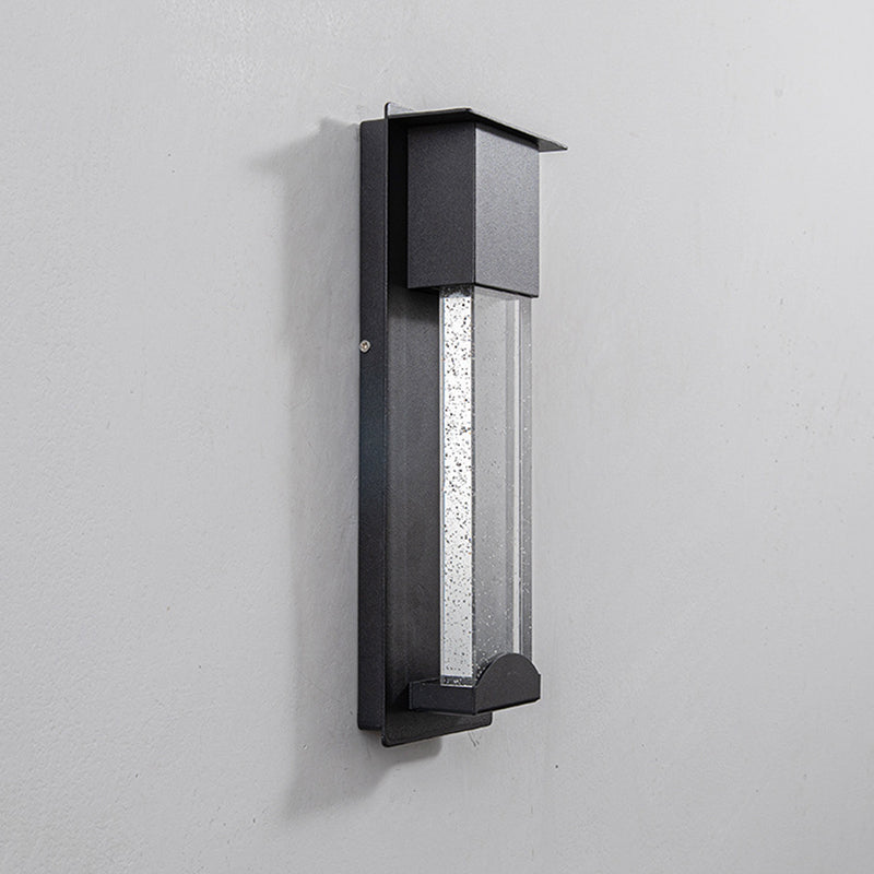 Auer Moderno Rectángulo Metal LED Aplique de Pared Exterior Negro