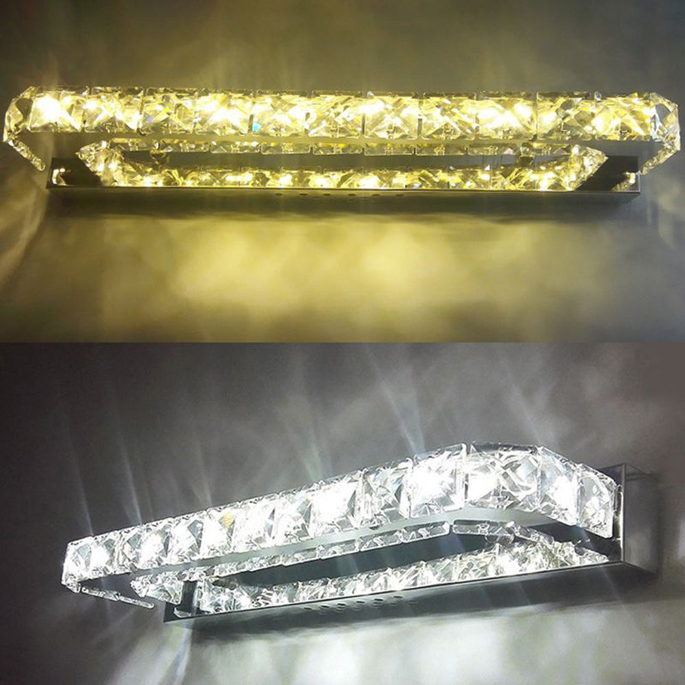 Kristy Moderno Metal/Cristal LED Aplique de Pared Plata/Oro