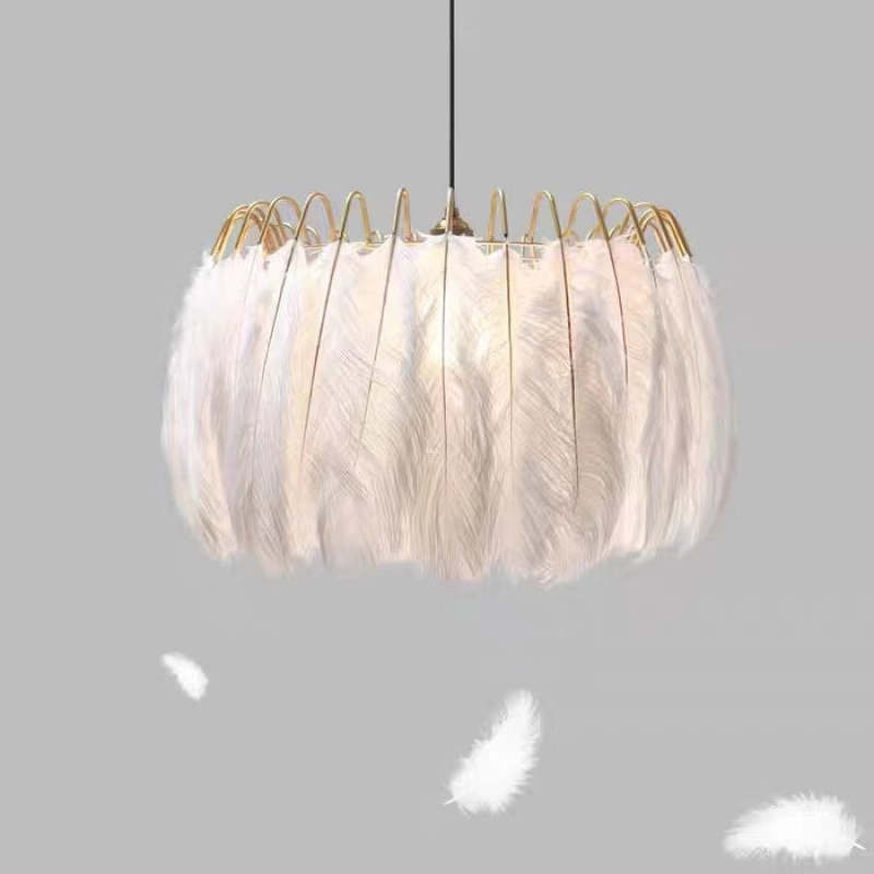 O'Moore Diseño Pluma LED Lámpara Colgante Negra/Blanca