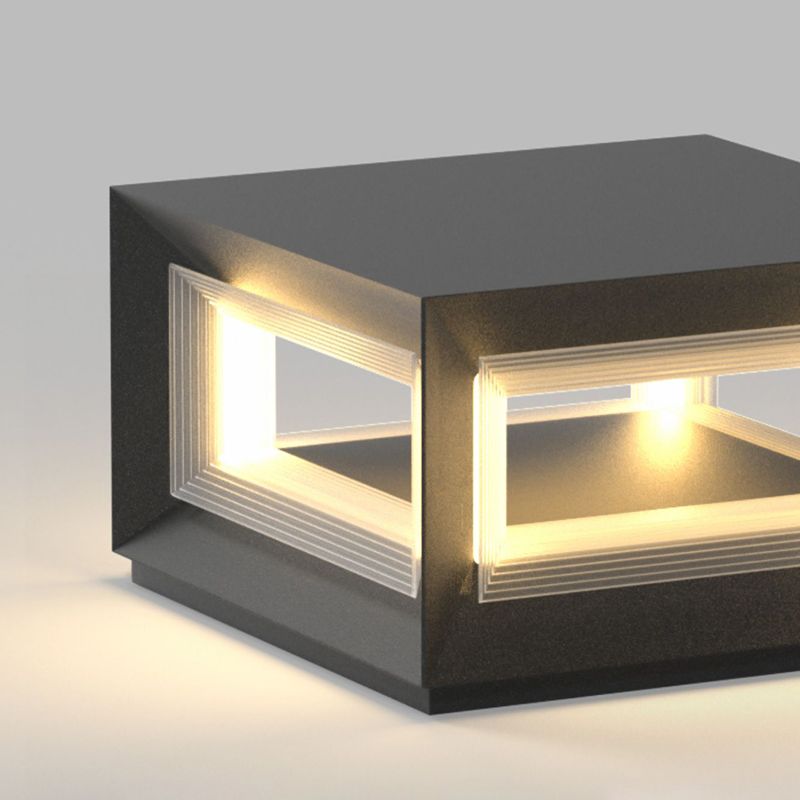 Riley Moderno Lámpara LED Exterior Cubo Metal Patio