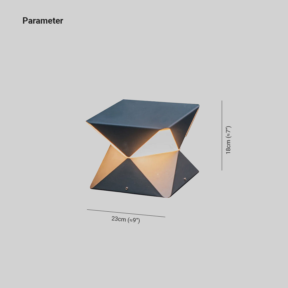 Orr Minimalista Poliédrica Metal Lámpara De Pie Exterior Patio