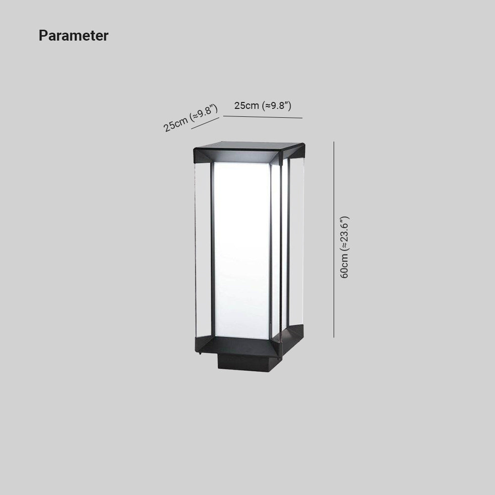 Orr Moderna Rectangular Solar Metal Vidrio Lámpara Exterior