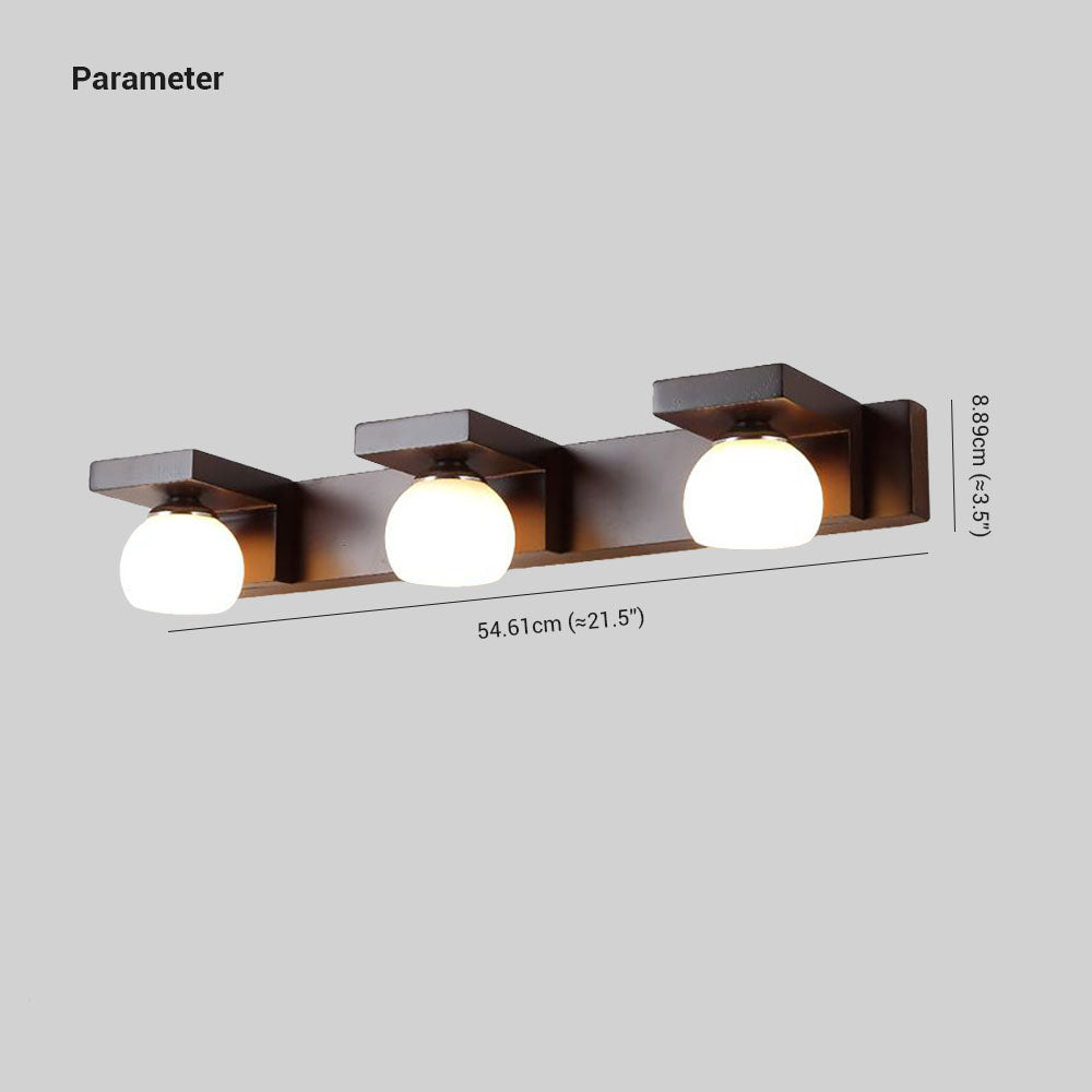 Ozawa Moderno Madera/Vidrio LED Aplique de Pared, Marrón