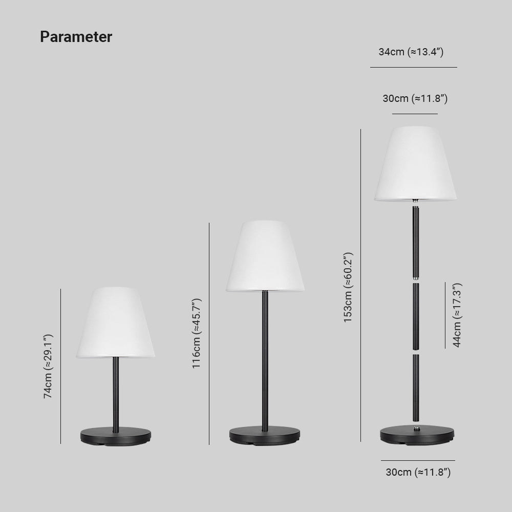 Eryn Miniamlista Cónico Metal Acrílico Lámpara de Pie Exterior