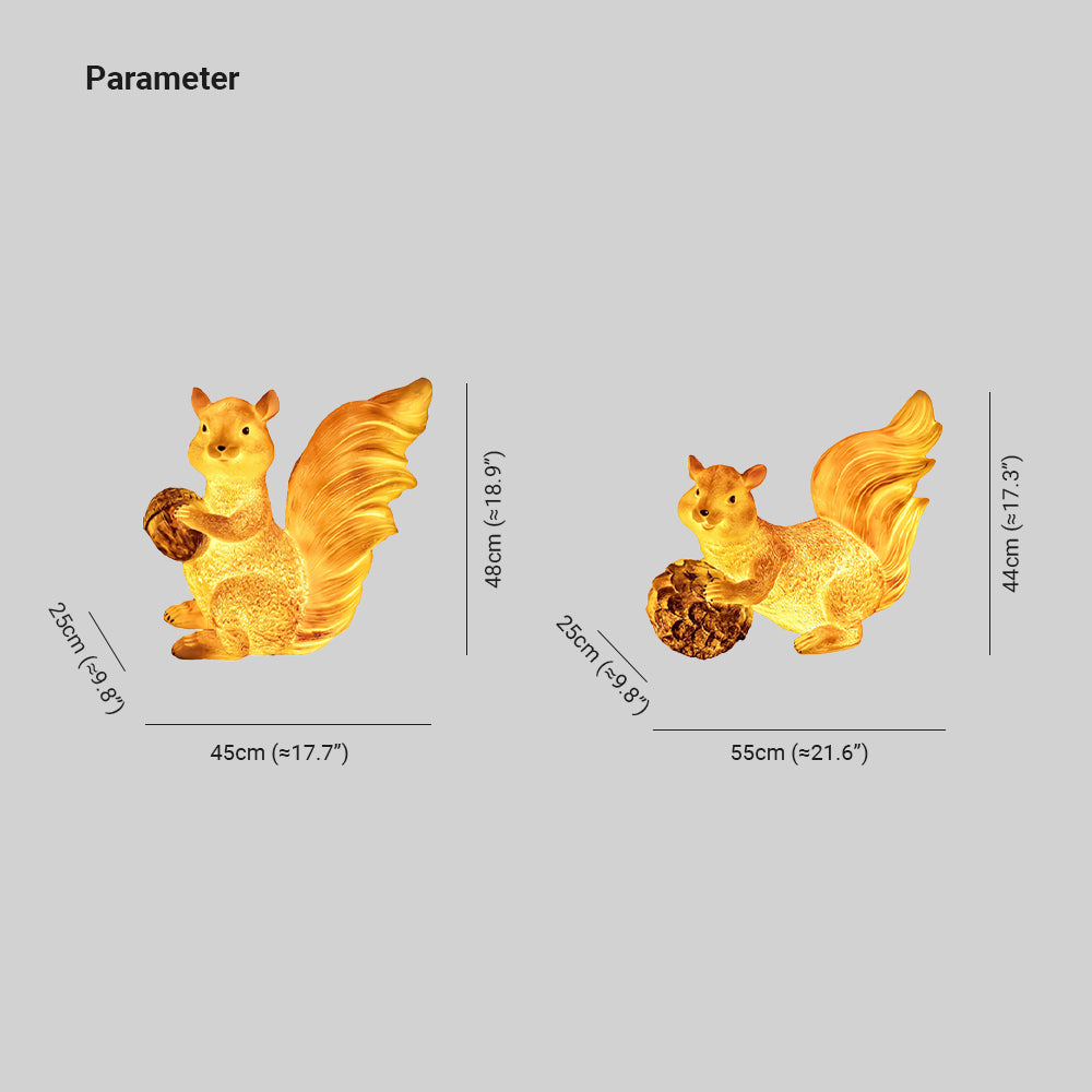 Fateh Decorativa Ardilla Resina Lámpara De Pie Exterior