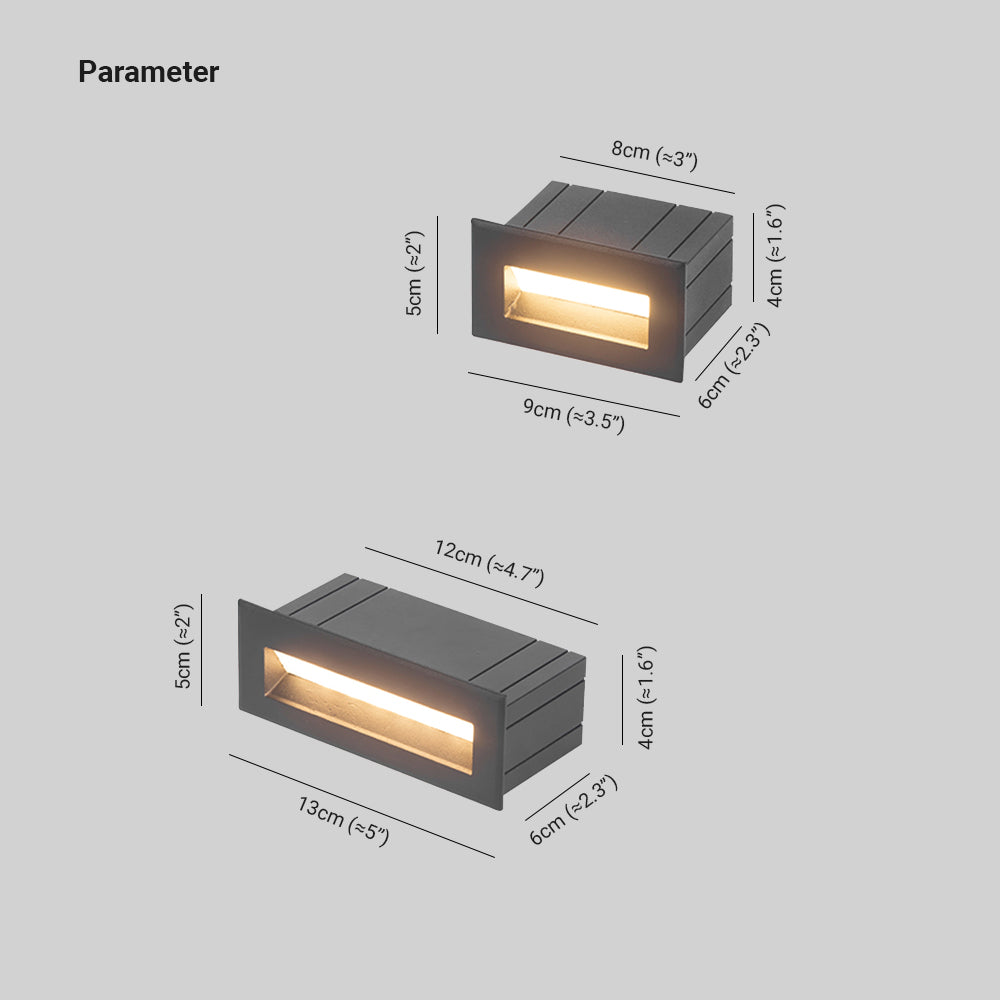 Orr Moderna Rectangular Metal Acrílico Lámpara Exterior