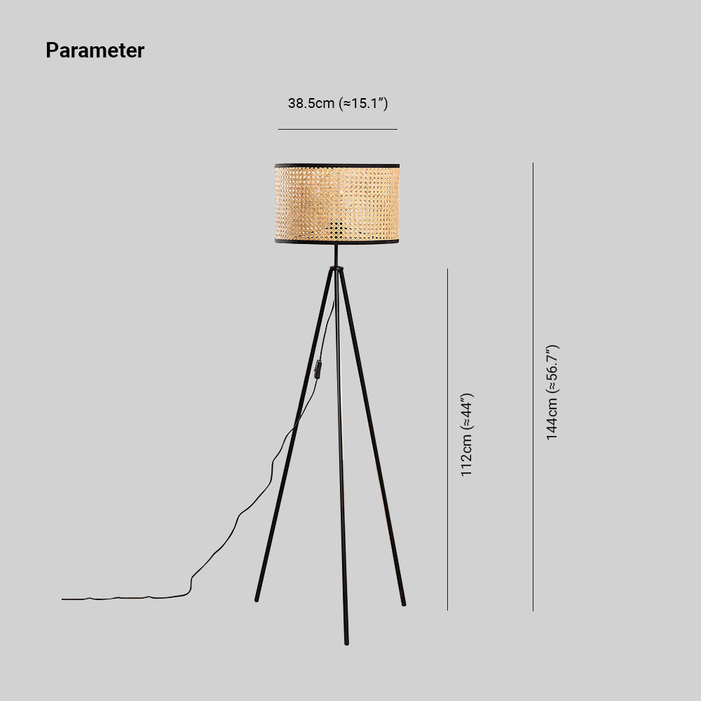 Ritta Moderna Diseño Metal/Rota LED Lámpara de Pie Madera