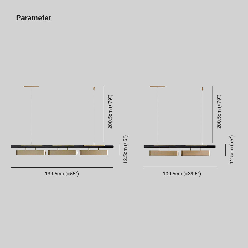 Edge Minimalista Rectangular Metal Lámpara Colgante