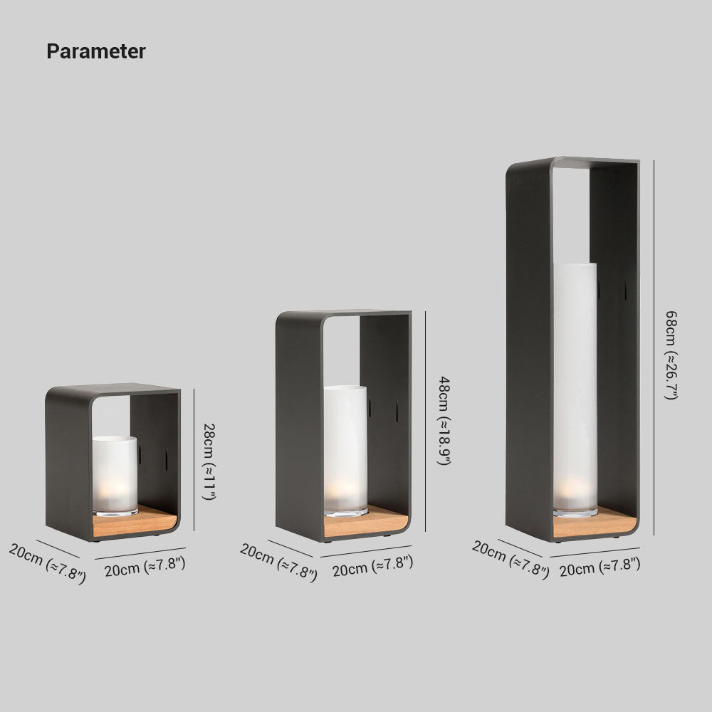 Orr Minimalista Rectangular Metal Lámpara De Pie Exterior Patio