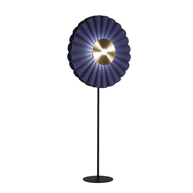 Chan Moderna Geométrica Metal LED Lámpara de Pie Blanco/Azul