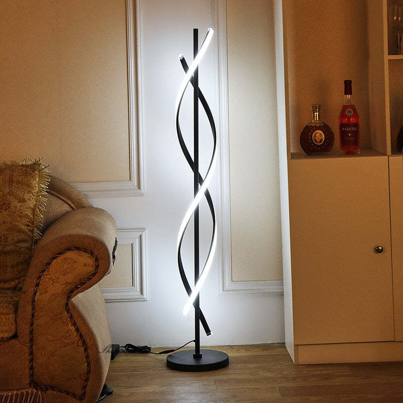 Louise Moderna Diseño Metal/Silicio LED Lámpara de Pie Negra/Blanca